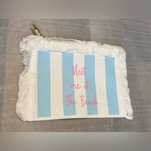 Linen Fringe Cosmetic Bag- Meet me at the Beach